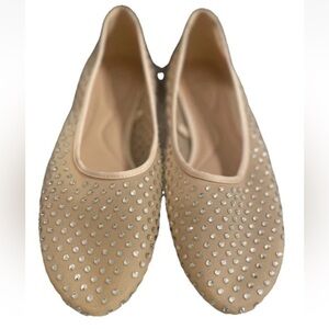 Zara Beige Studded Flats